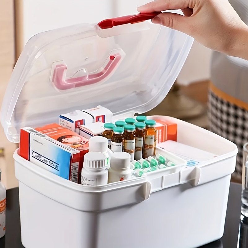 Multi Layer Portable First Aid Box Storage Box Plastic Multifunctional  Household Emergency Medicine Tool Box With Handle 210315 From Kong08,  $14.48