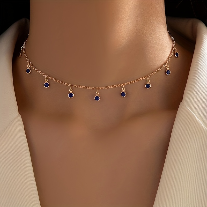 

élégant de à chaîne , à des pendentifs en perles bleues, accessoire polyvalent la clavicule, du , .