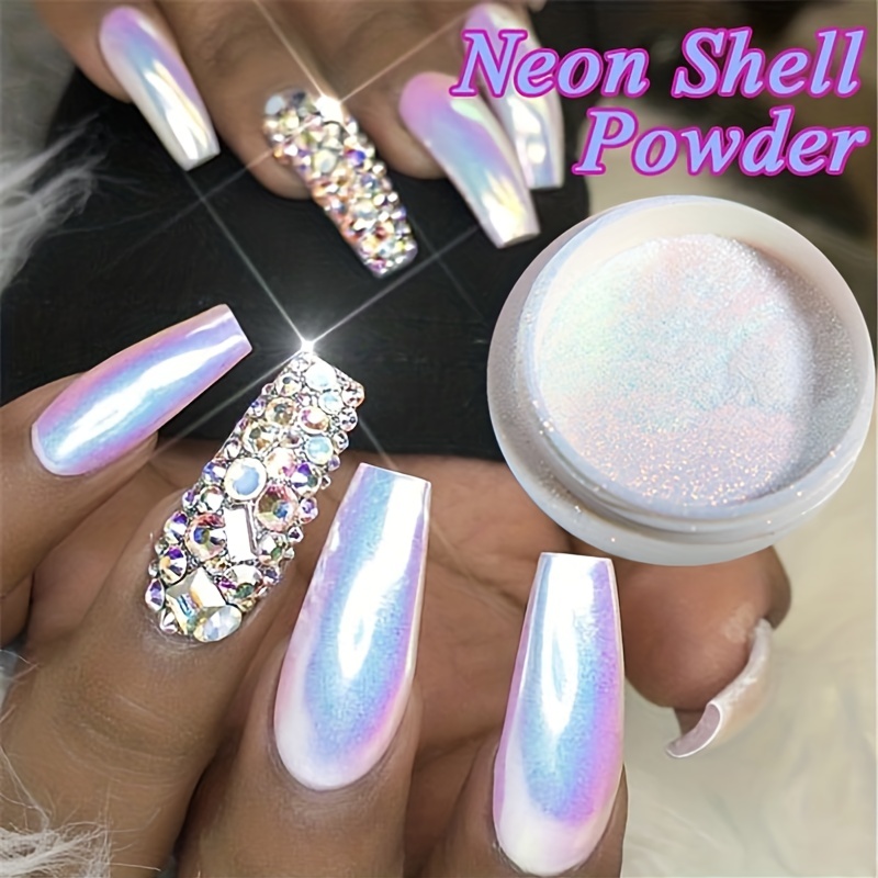 Neon Pearl Chrome Nail Powder Magic Mermaid Chrome Nail - Temu