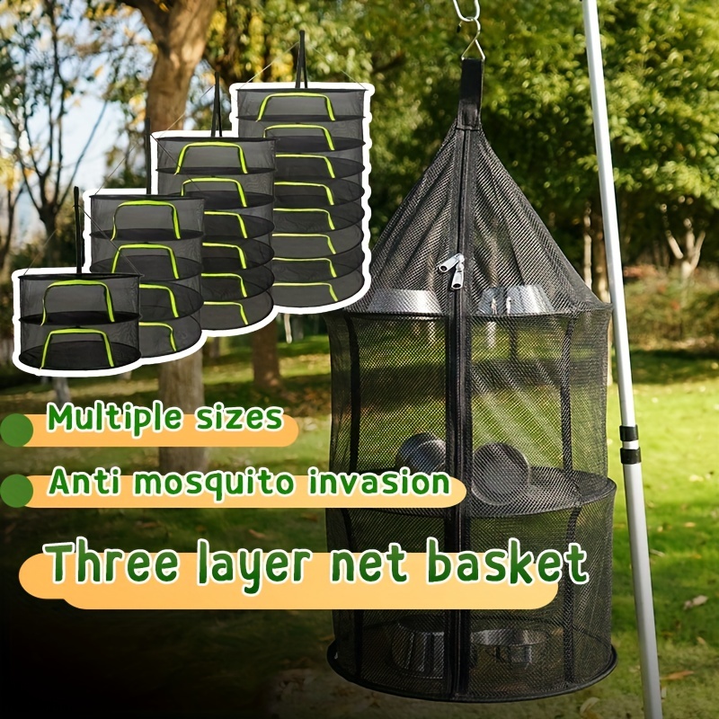 Air Dry Mesh Basket 3 Layers Folding Mesh Hanging Drying - Temu