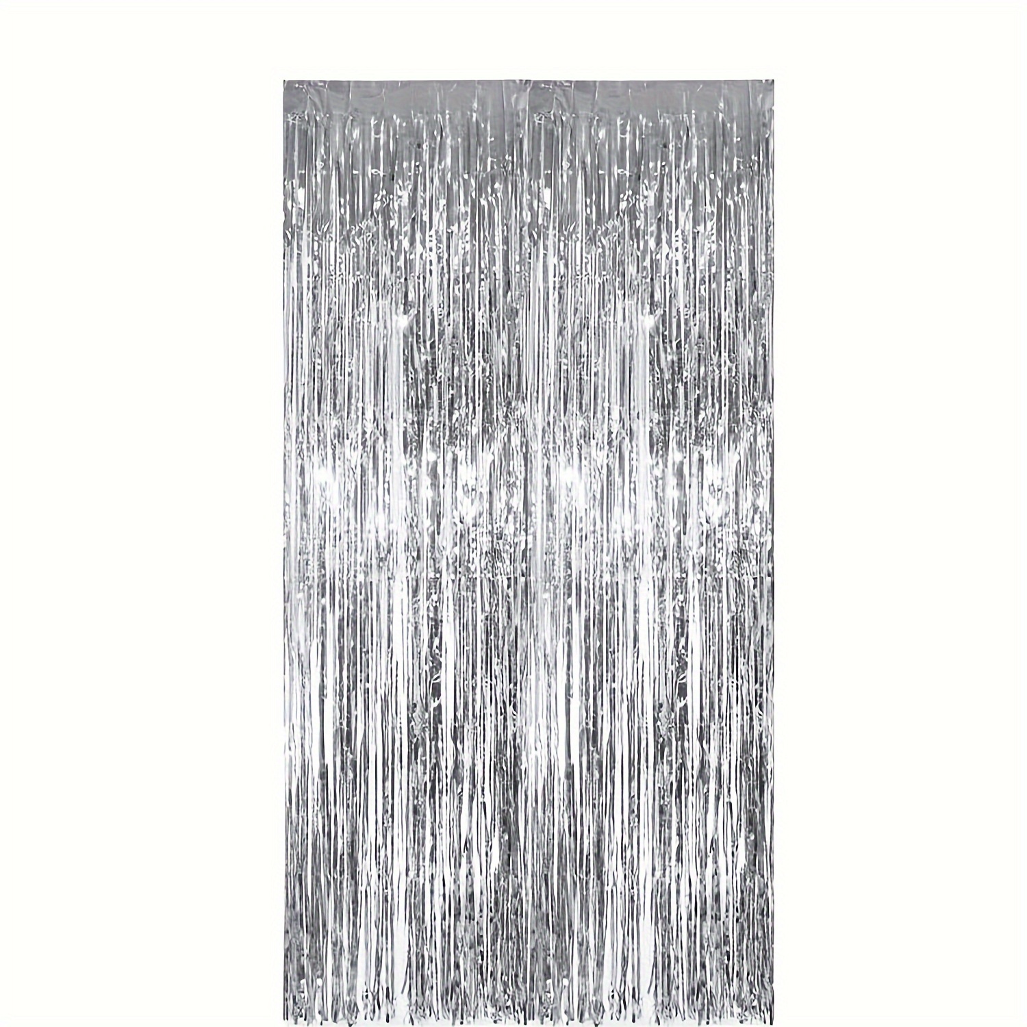 Silver Foil Fringe Curtain Tinsel Backdrop Glitter Party - Temu