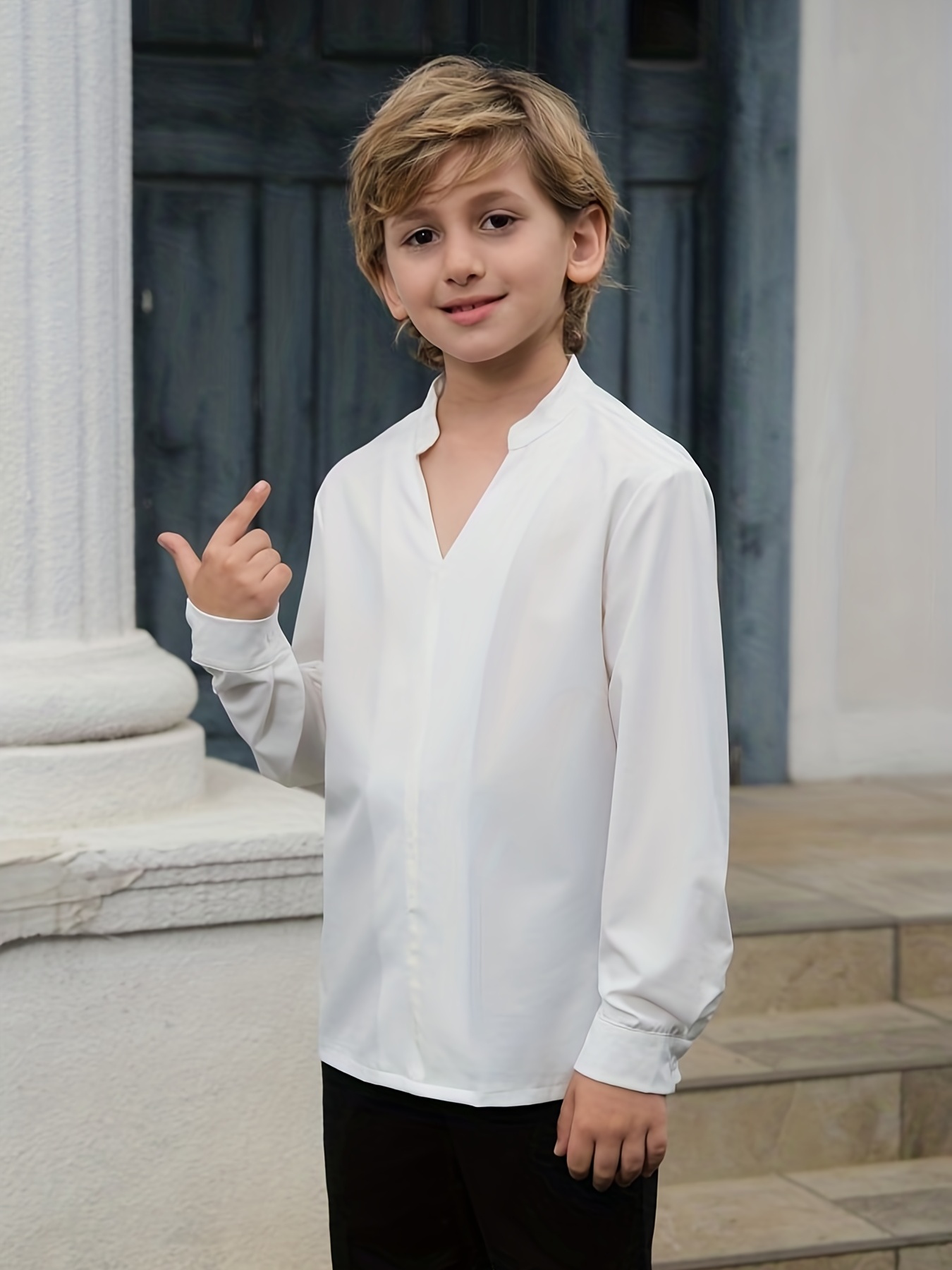 Boys Long Sleeves Shirt Preppy Style For Spring And Summer Kids Clothes