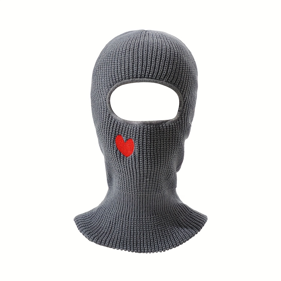 Heart Embroidered Cycling Balaclava Hat