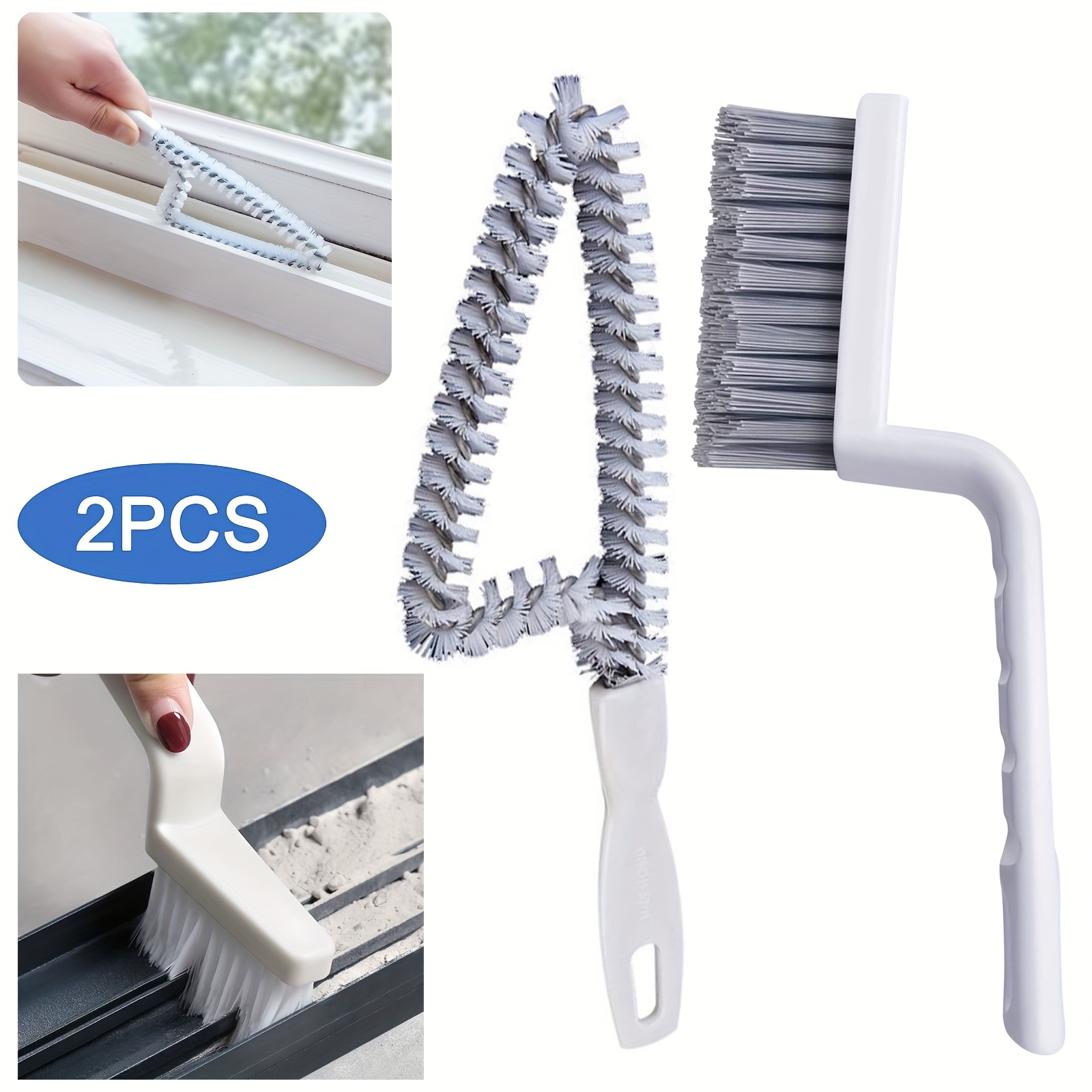 2pcs/set Cleaning Narrow Brush Long Handle Portable Gap Clothes