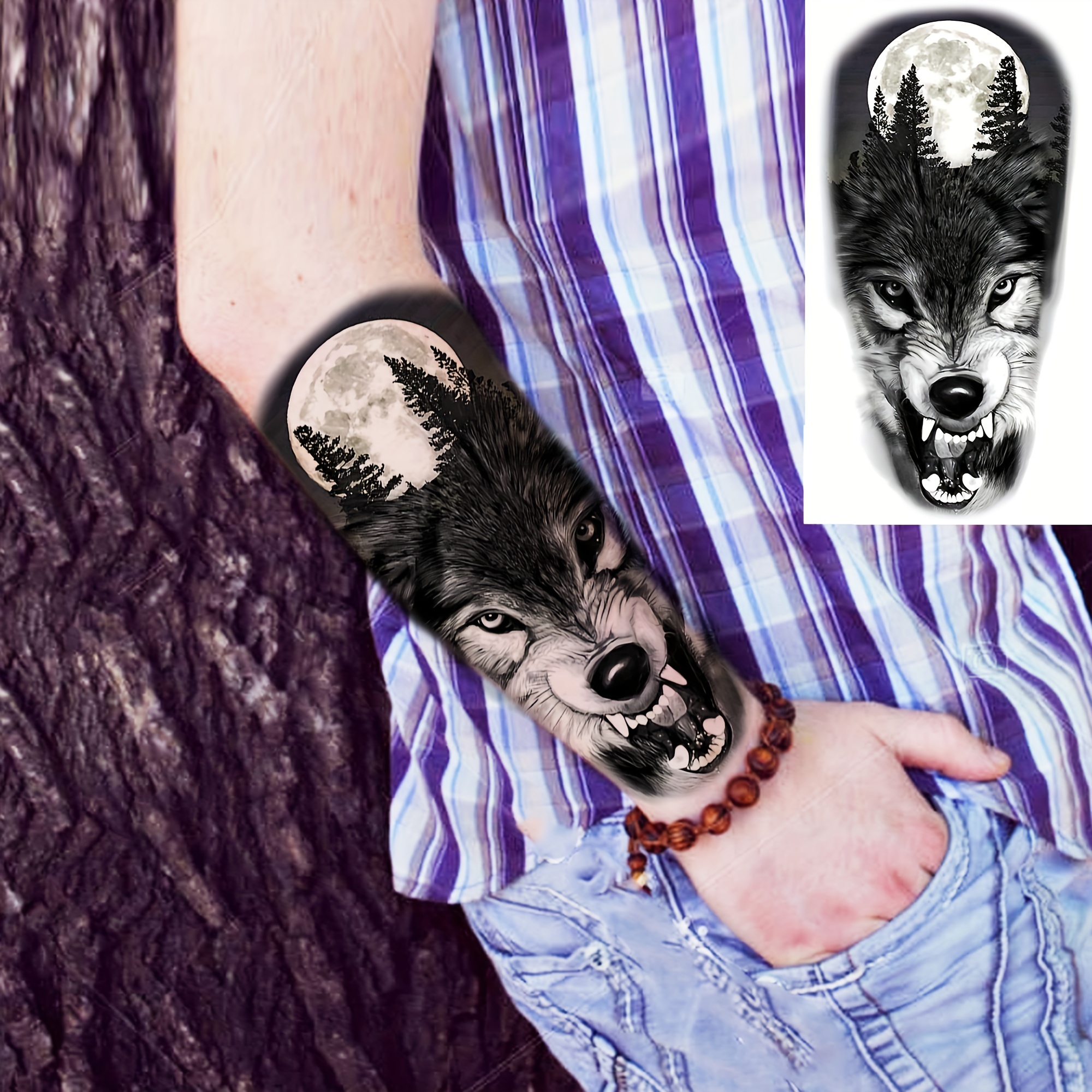 wolf tattoo sleeve