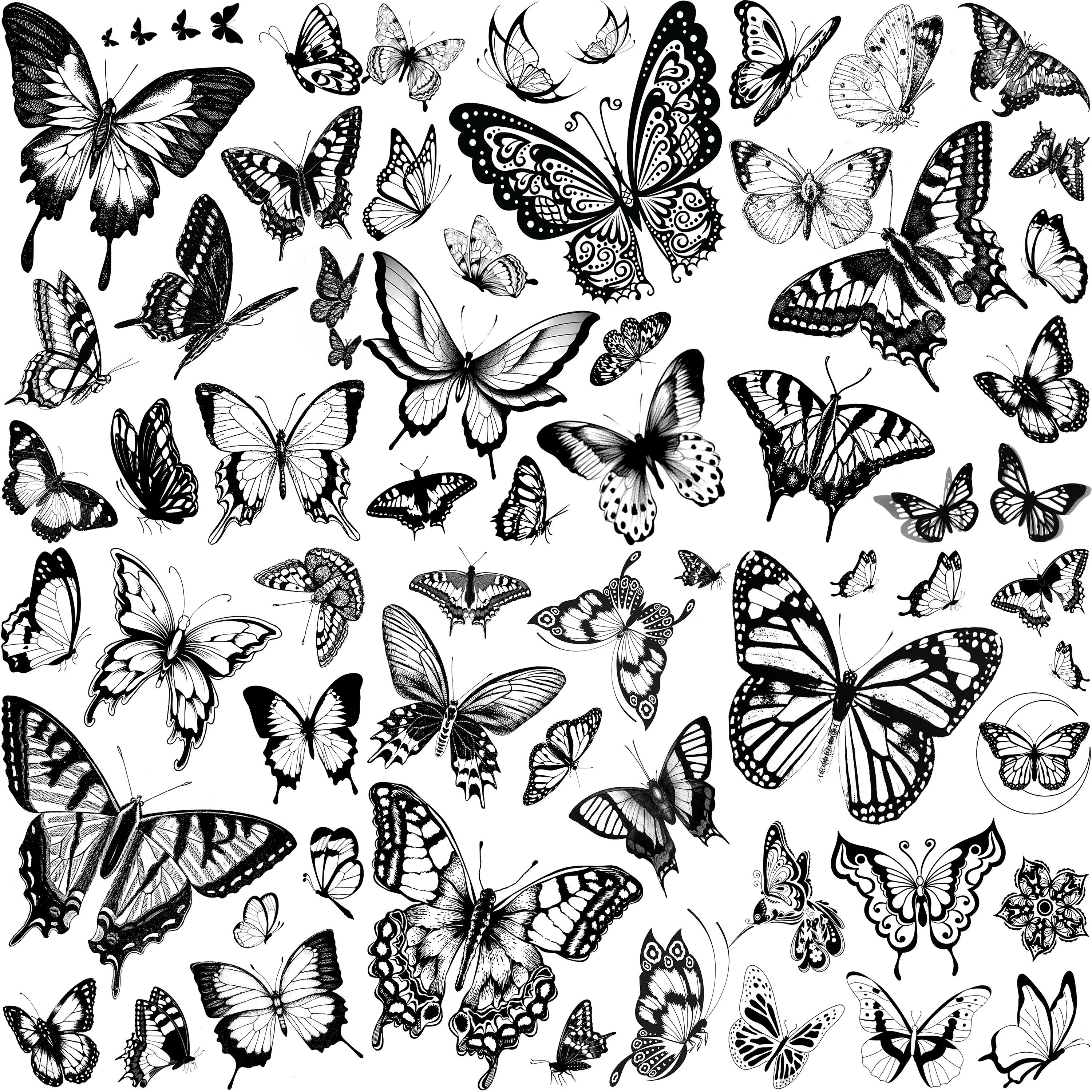 6 Large Sheets Colorful Butterfly Temporary Tattoos For - Temu