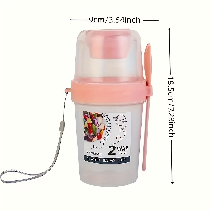 Salad Cup, Portable Salad Meal Shaker Cup, Plastic Healthy Salad Container  Wih Fork, Salad Dressing Holder, Double Layer Salad Cup For Picnic Lunch  Breakfast, Kitchen Stuff, Kitchen Gadgets - Temu