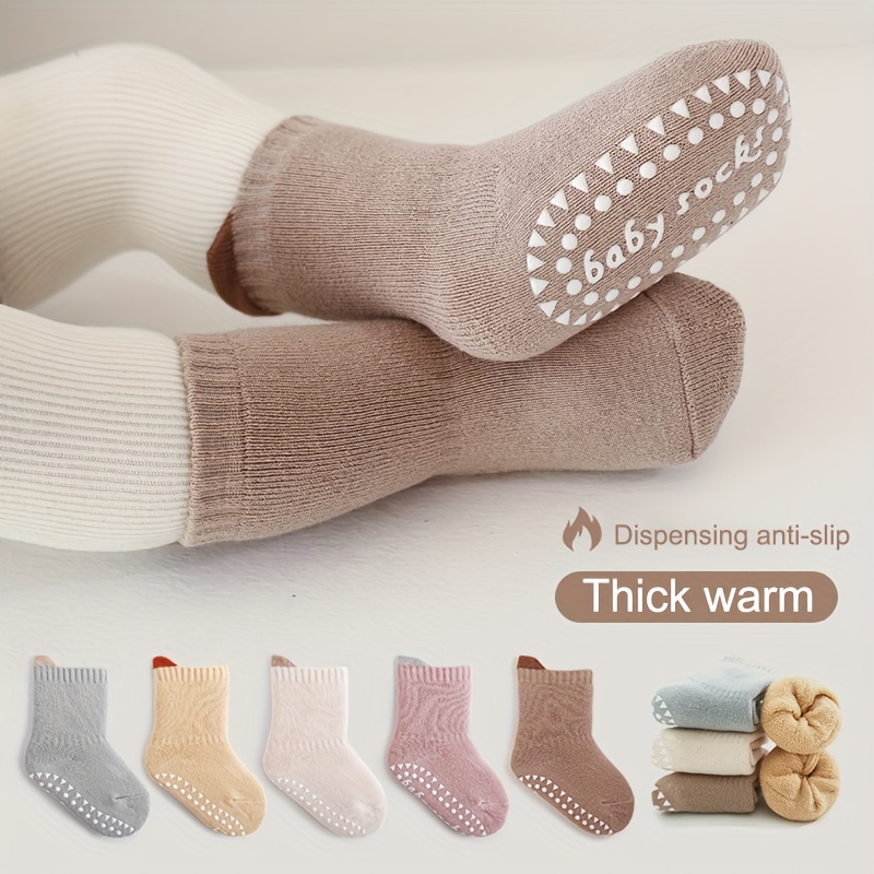 Chaussettes antidérapantes chaudes et épaisses pour bébé