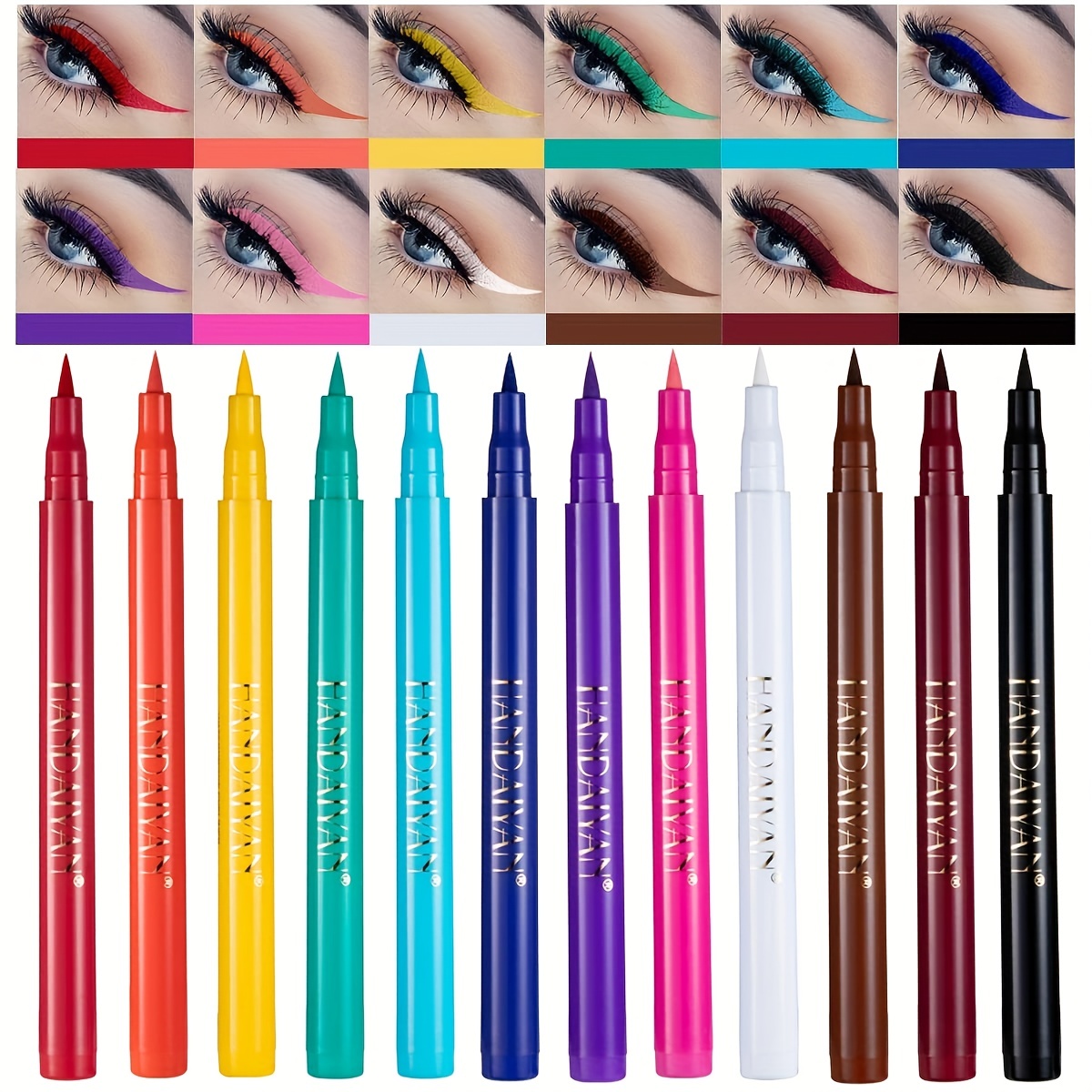 8 Colors UV Glow Neon Liquid Eyeliner Set,Colored Eyeliners Pen, Colorful  Waterproof Smudge-proof Pigmented Graphic Liners 