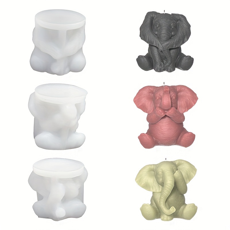 Tower Elephant Candle Mold Elephant in Elephant Mold Elephant Resin Casting  Mold Soap Making Molds Silicone Mold for Candle Home Decorate Mold Candle