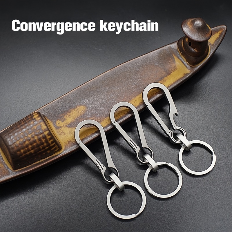 Titanium Buckles Keychains Outdoor Portable Tool Keychains Springless and Non-fading Durable Hook Key Ring,Temu