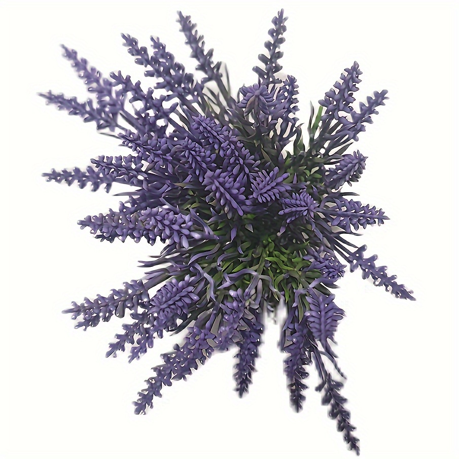 

24/48 Bundles Artificial Plants Outdoor, Uv Resistant Faux Lavender Flowers With Grass For Hanging Planter, Artificial Plants For Garden Patio Pathway Front Porch House Decor, Spring Farmhouse Decor