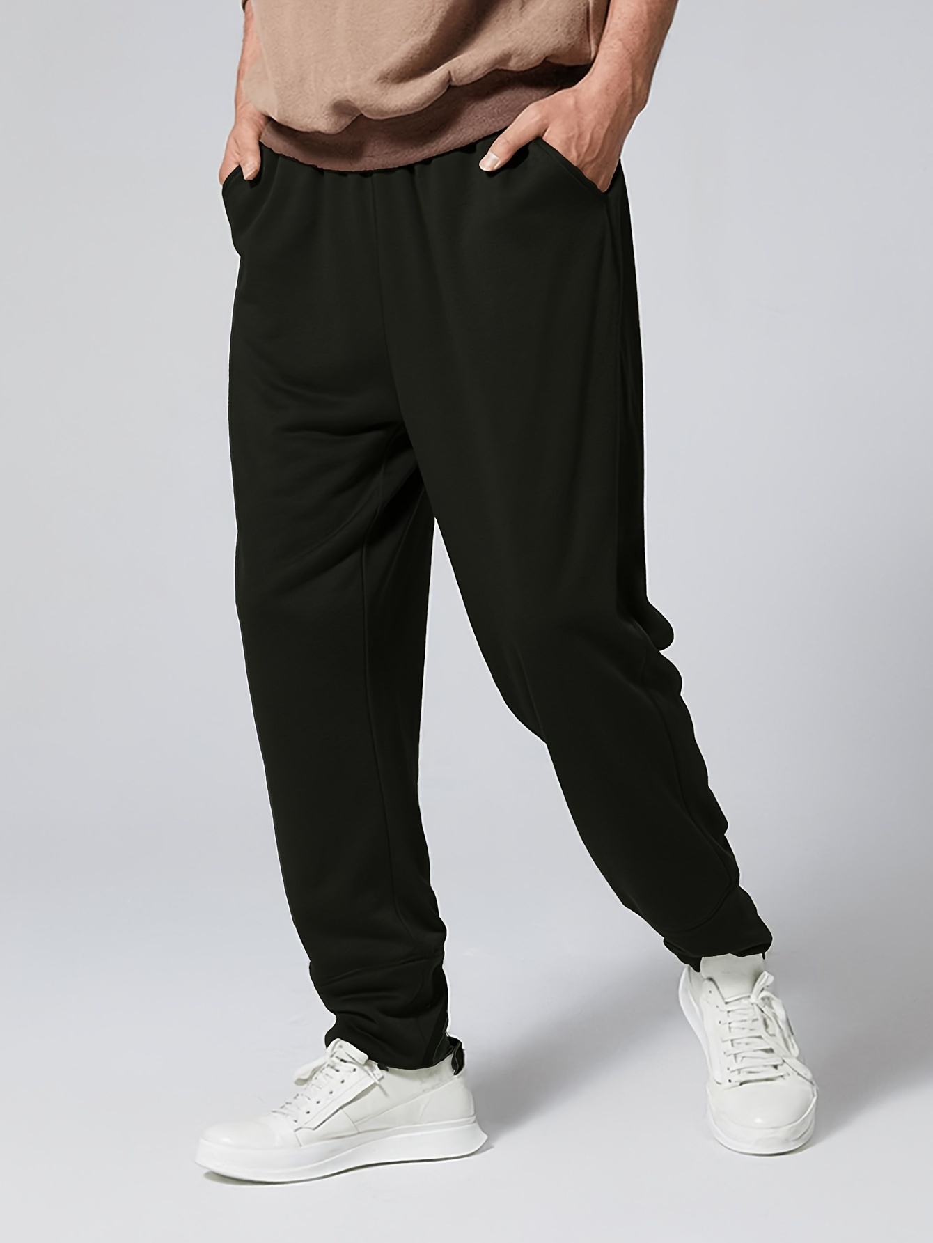 Plus Size Men's Basic Sweatpants Pocket Casual Comfy Jogger - Temu