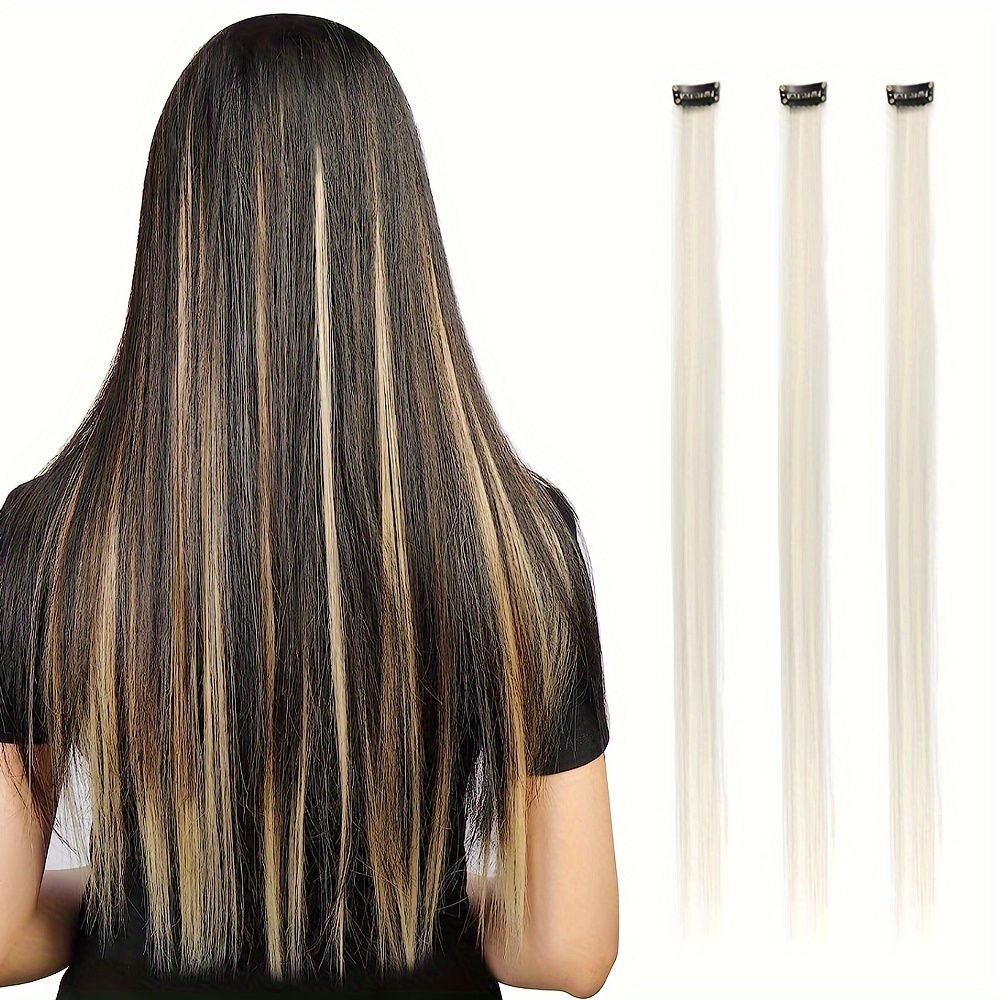 5Pcs Extensions de Cheveux Colorées Mèches de Cheveux - Temu