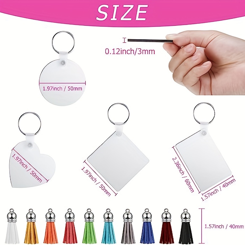 160pcs Sublimation Blank Kit Heat Transfer Printing Keychains, Heat  Sublimation Tassels, Blank Density Board Keychains, Car Mounted Heat  Transfer Prin