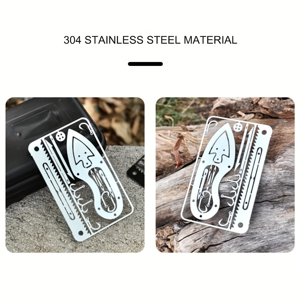 Survival Edc Card Kit Stainless Steel Credit Card Multi Tool - Temu