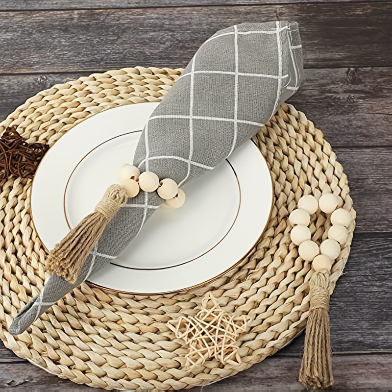 Roap Woven Napkin Ring Holder In Round Shape For Hotel