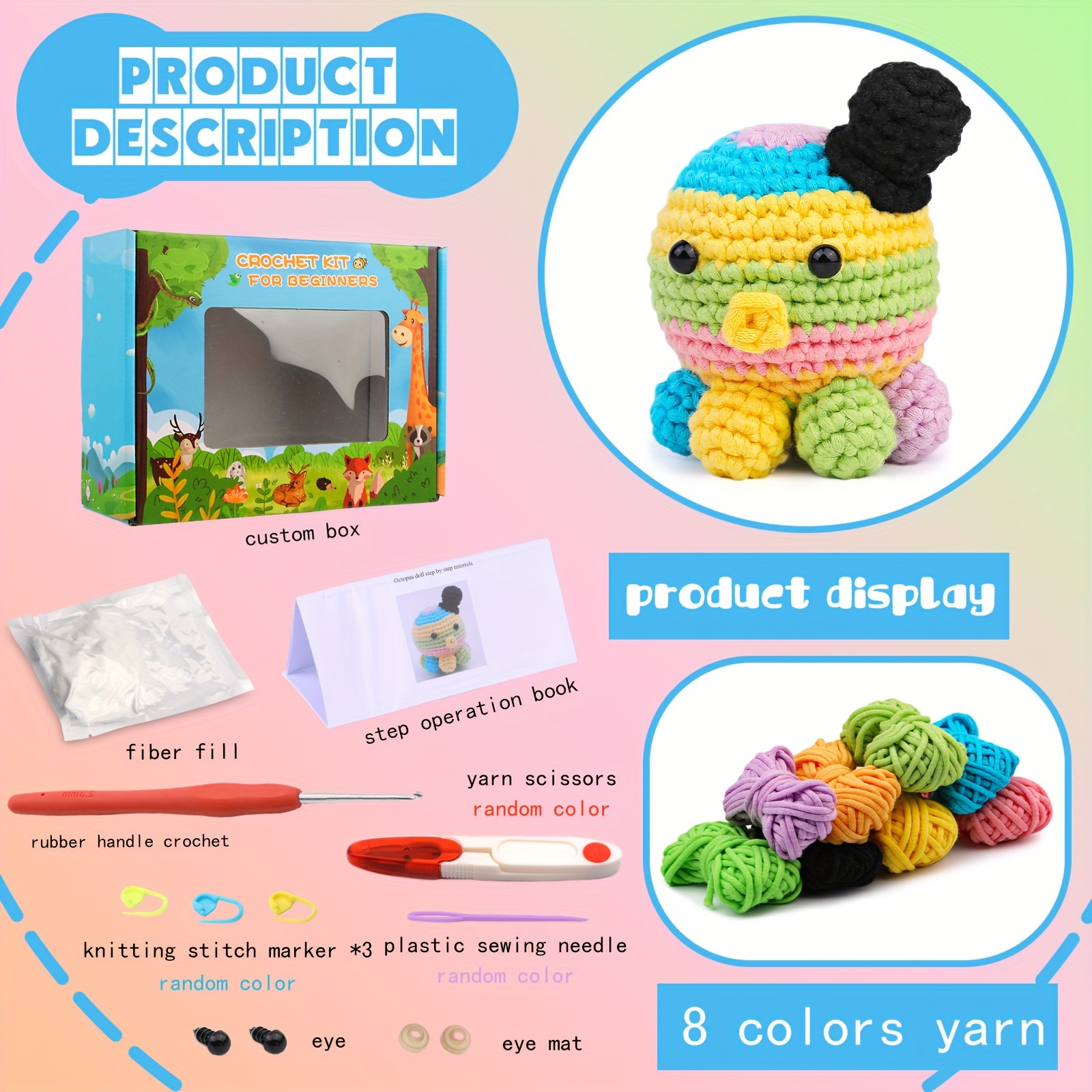 Crochet Kit for Beginners Adults – Beginner Crochet Kit for Adults and  Kids, Learn to Crochet Kits