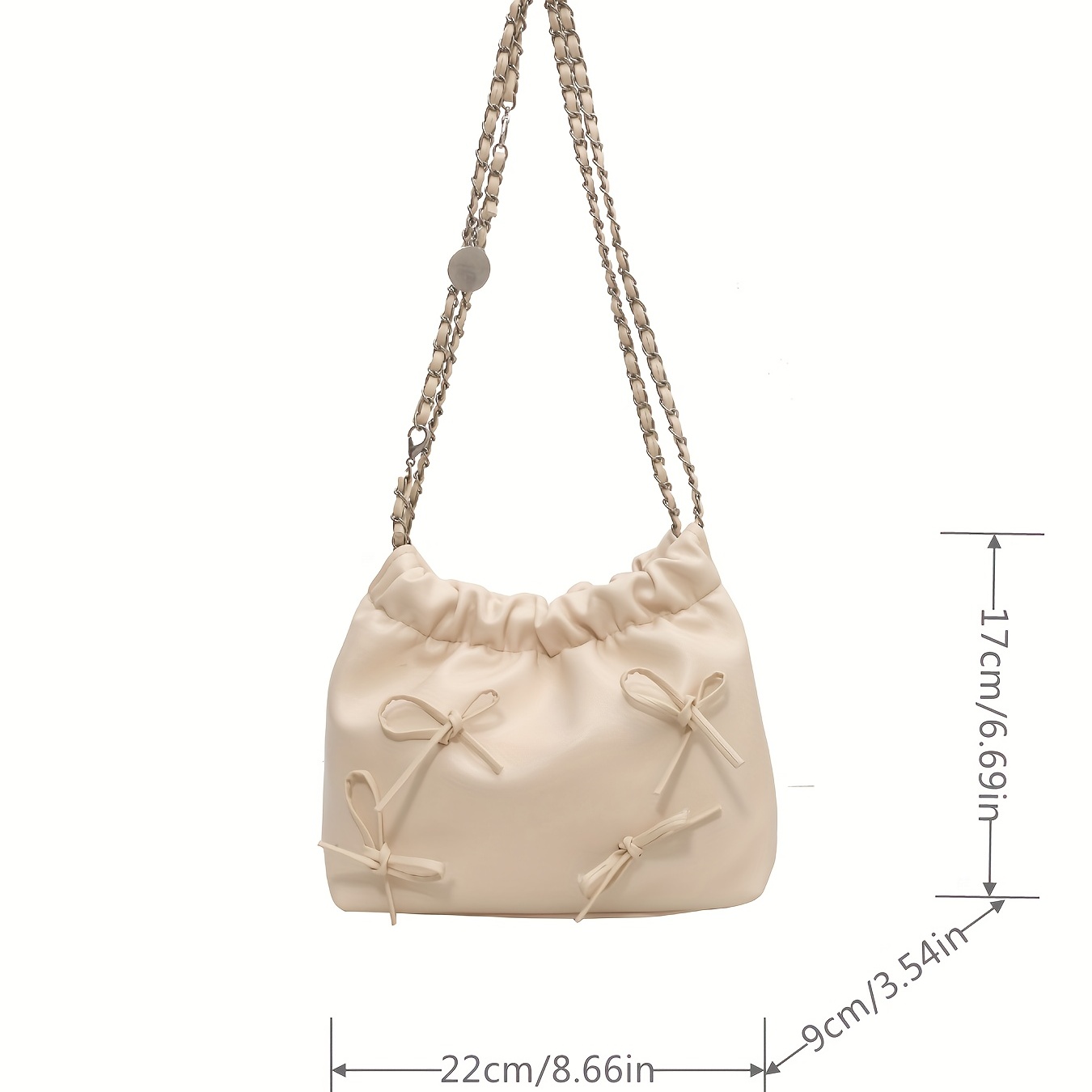 Butterfly Decor Bucket Bag, Trendy Chain Trash Bag For Women, Drawstring Pu  Leather Shoulder Bag - Temu