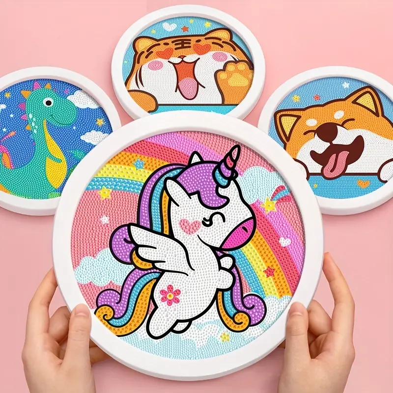 Diamond Painting Kit With Frame For Kids Unicorn Party - Temu Australia