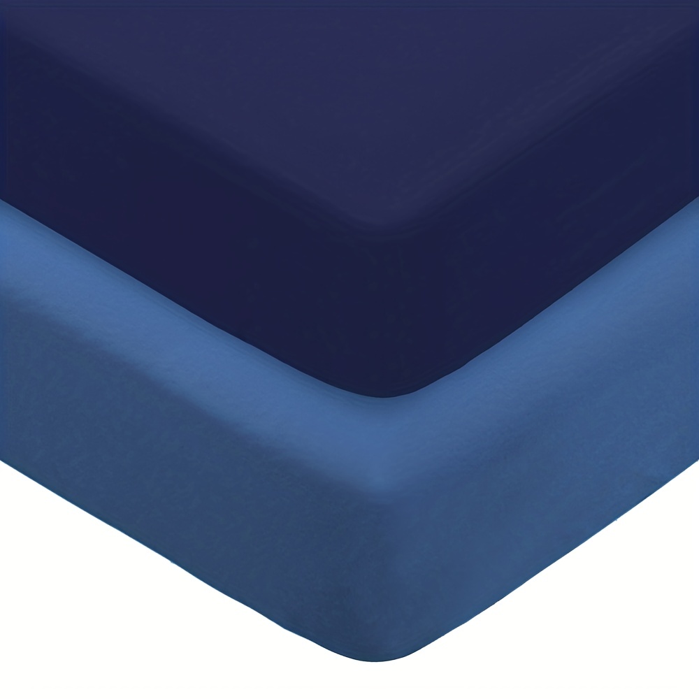 2pcs Soft Polyester Crib Fitted Sheets for Baby Mattress