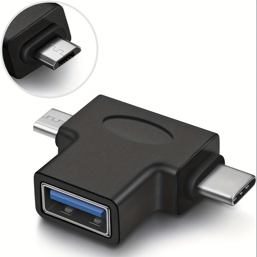 2 In 1 OTG Converter USB 3.0 To Micro USB And Type C Adapter USB 3.0 Female  To Micro USB Male And USB C Male Connector