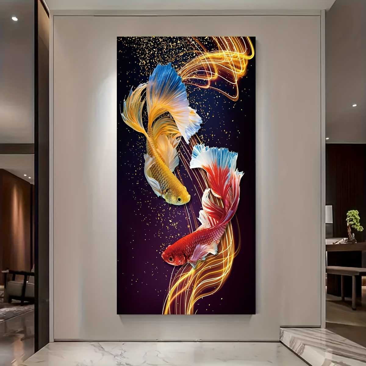 Beautiful Drawn art - Anime Girl with Koi Fish Art Print by AnimeWall