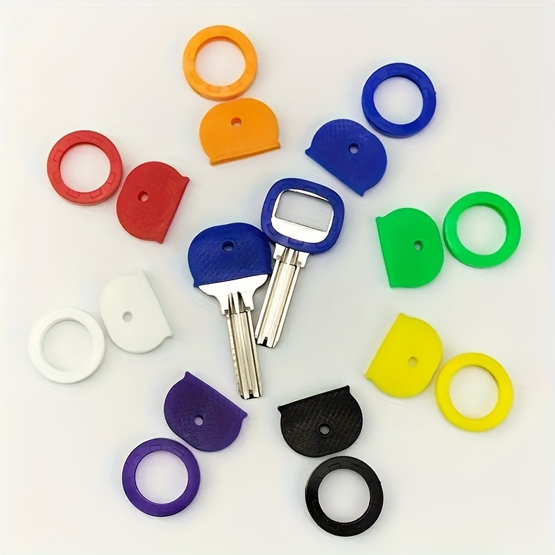 Identifiant de clé en silicone Couleurs assorties Capuchon de clé Capuchons  de clé colorés Capuchons de couleur de clé Capuchons de clé flexibles (24