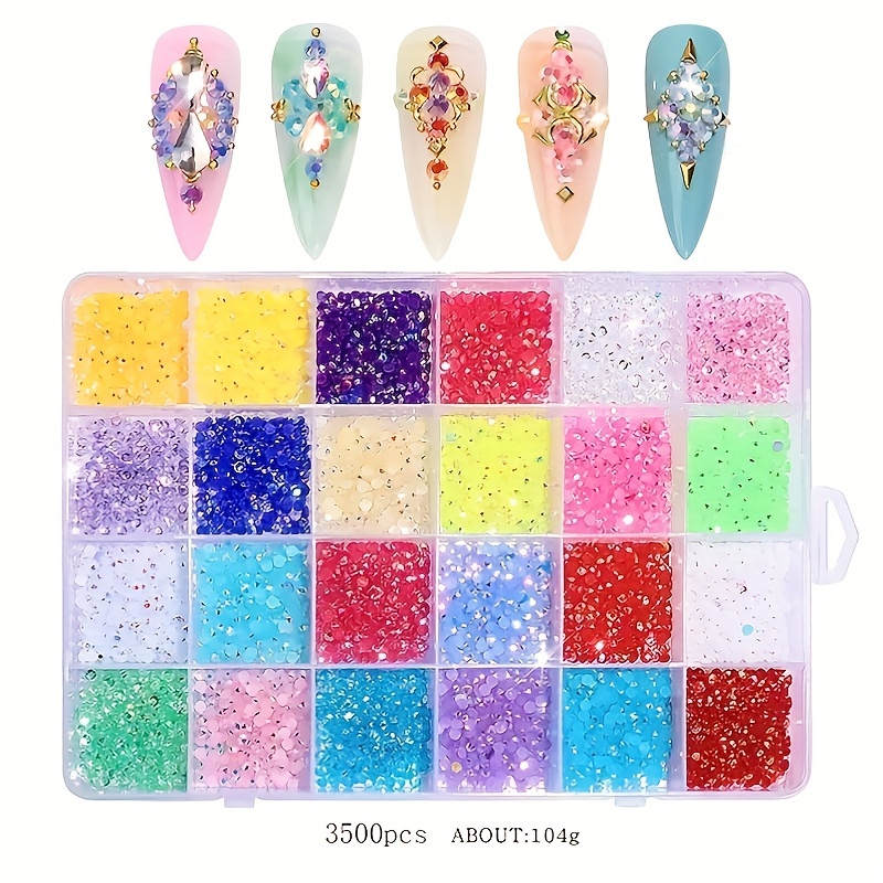 Jelly Flatback Nail Art Rhinestones For Crafts Multi Size Pink AB Resin  Rhinestones For Nails Gems