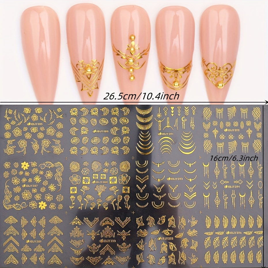 Charm Nail sticker, (flat & 3D Self-AdhesiveNail Decals Leaf Nail Art