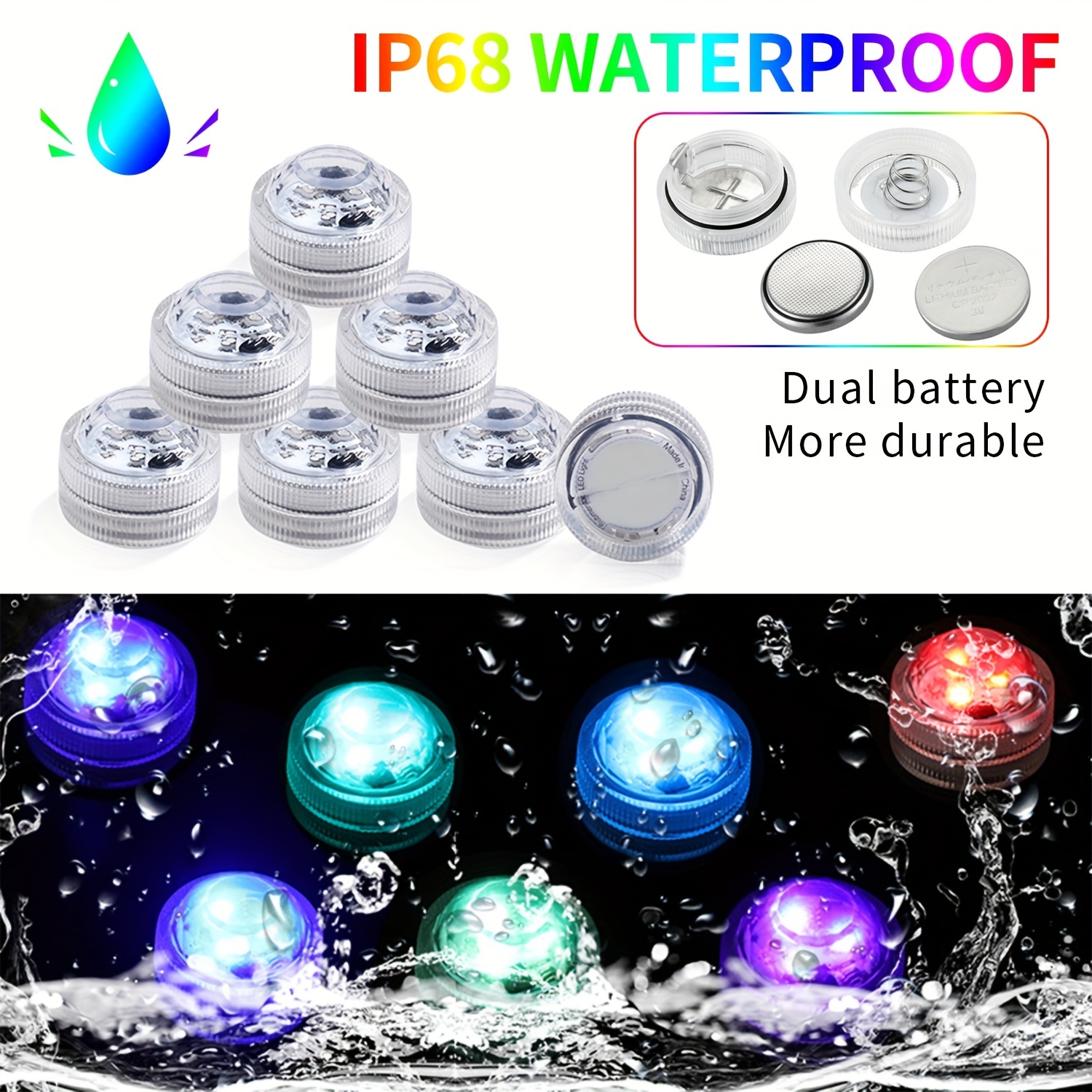 Waterproof LED Tea Lights with Remote - Multi-Color