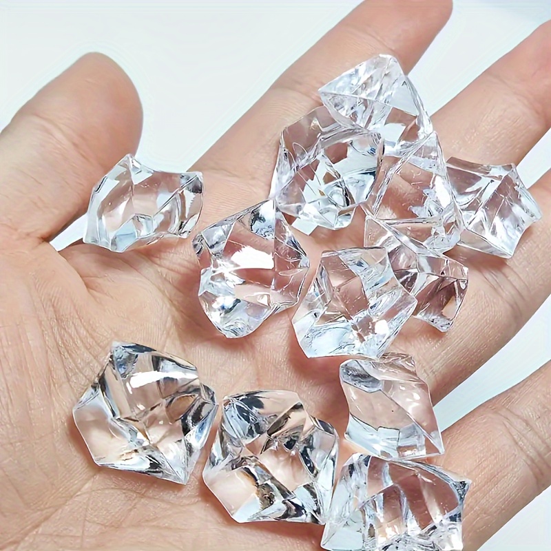  ibasenice 40pcs DIY Diamond Home Decor Fake Ice Cubes Clear  Crystals Home Accessories Clear Acrylic Flower Vase Acrylic Ice Rock Clear  Vase Diamond Vase Fillers Gems Resin Tall Vase Wedding