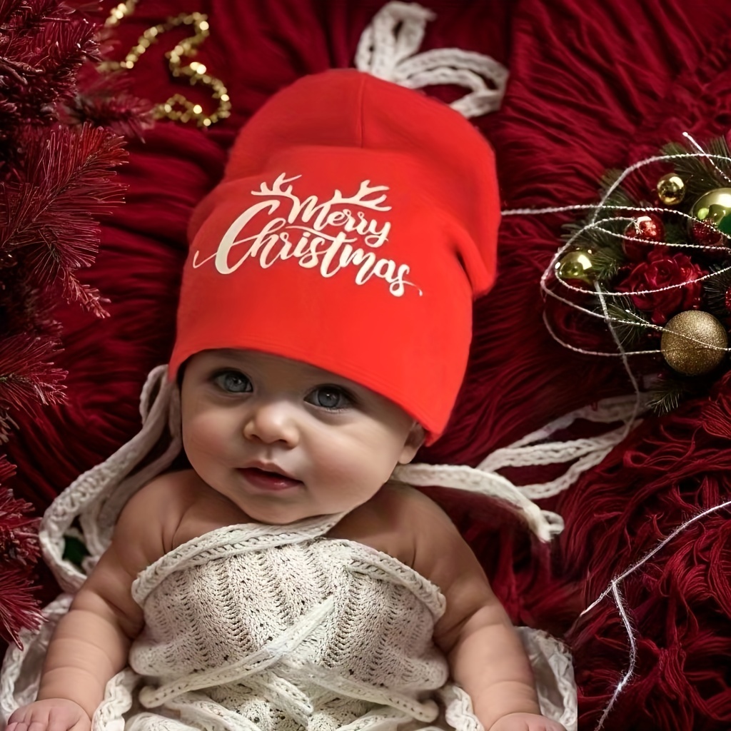 1pc 0-3 Mois Nouveau-né Bonnet Bébé Doux Avec Lettre Joyeux Noël Pour Les  Filles Photo Accessoires Cadeau De Noël Adorable - Temu Switzerland