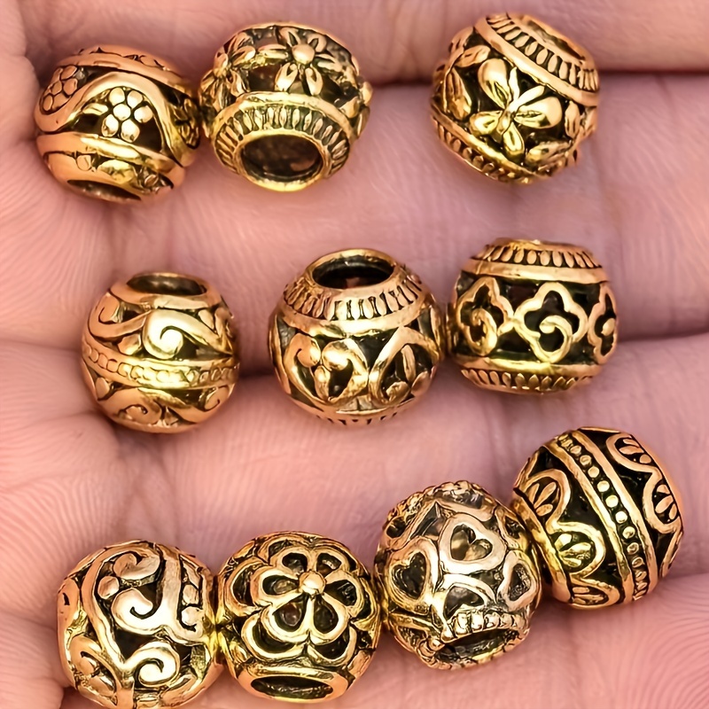  50pc Antiqued Bronze Dot Spacer Beads Large Hole Fit European  Bracelet : Arts, Crafts & Sewing