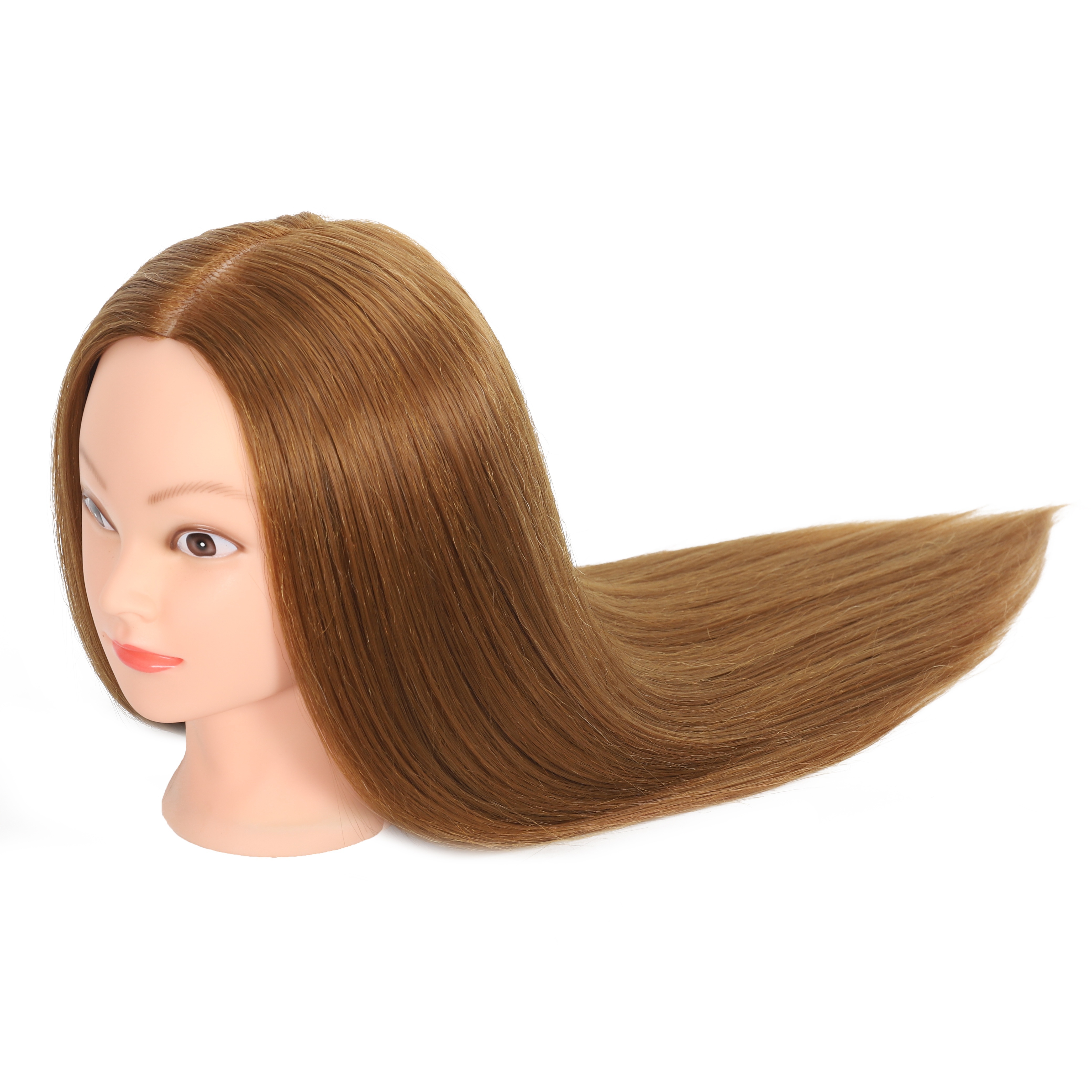ZOMOI Mannequin Head Human Hair 70% Real Human Hair Cosmetology Doll Head  for Styling Makeup Mannequin Head for Practice(No makeup 27#)