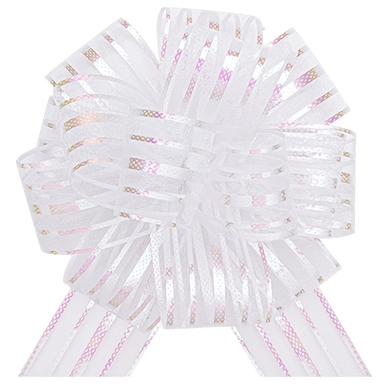 10 Large Pull Bow Wrapping Pull Bow Ribbon Pull Bows for Wedding Baskets,10  Inches Diameter Gift Bows, Large Bows for Presents,Wedding Birthdays Car