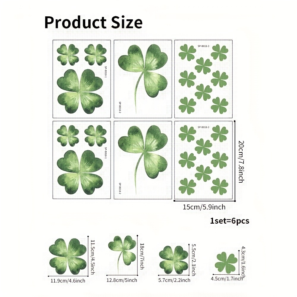 Image of 6pcs Anti Slip Bathtub Stickers, Clover Pattern Stickers, Bathroom Stickers, Waterproof Frosted Bathtub Stickers