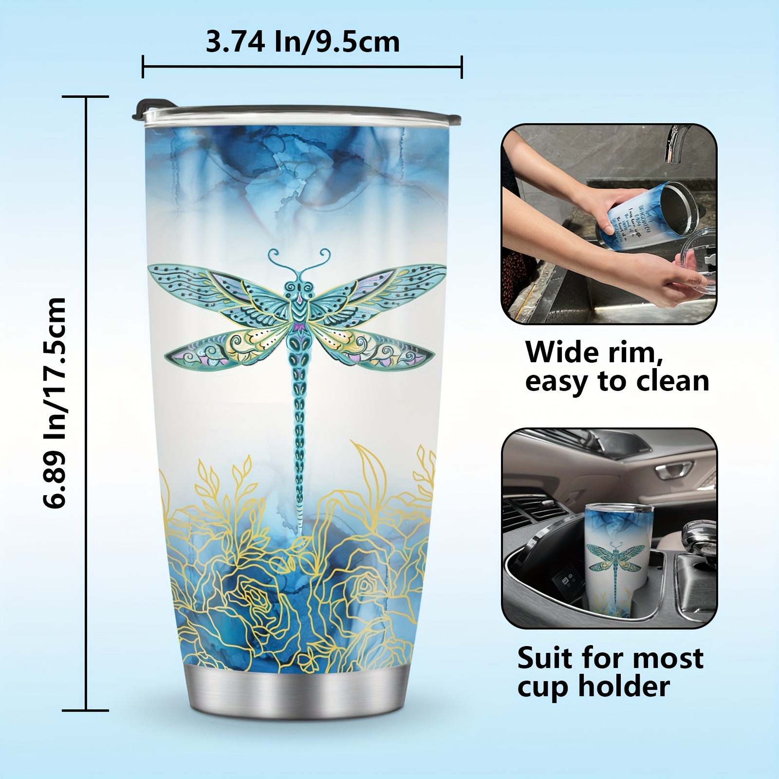 Dragonfly Travel Mug, Tumbler Gifts, Stainless Steel Insulated Cup, Coffee  Tumbler For Women Girls Friends Sister Soulmate Presents For Birthday  Christmas - Temu