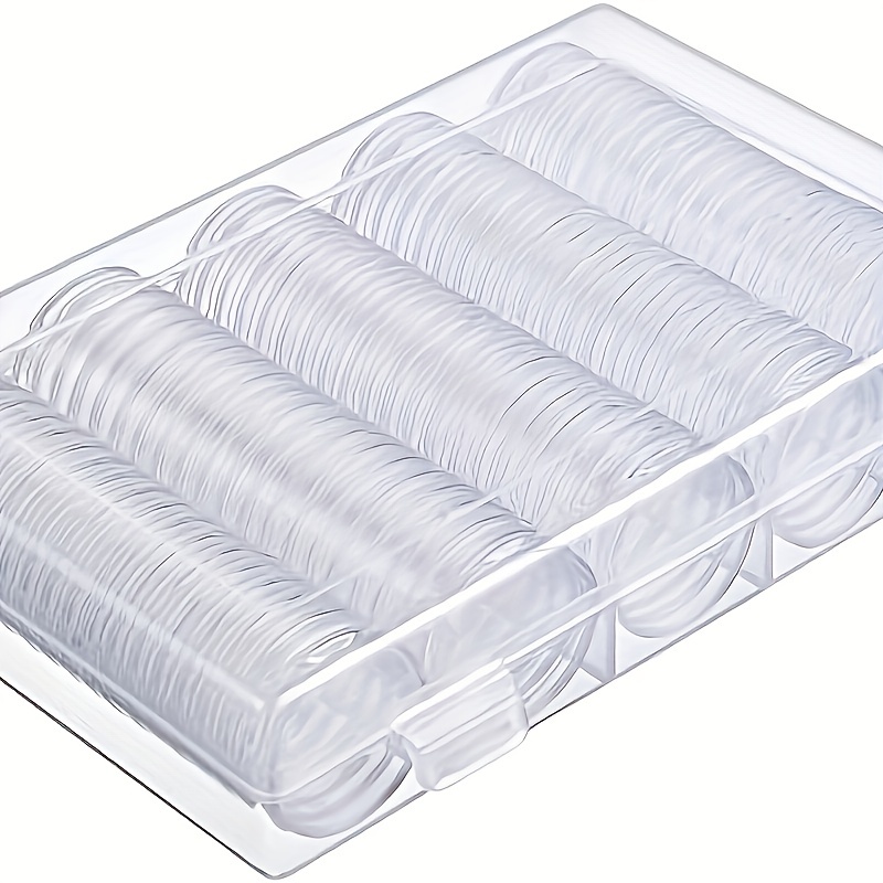 Boîte de rangement de pièces de monnaie 30mm porte-monnaie en boîte ronde  transparente Capsules en plastique vitrines organisateur pour fournitures  de collecte de pièces 