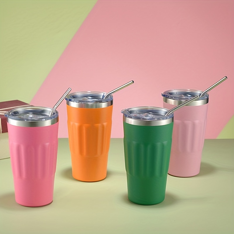 Tumbler With Lid And Straw Stainless Steel Thermal - Temu