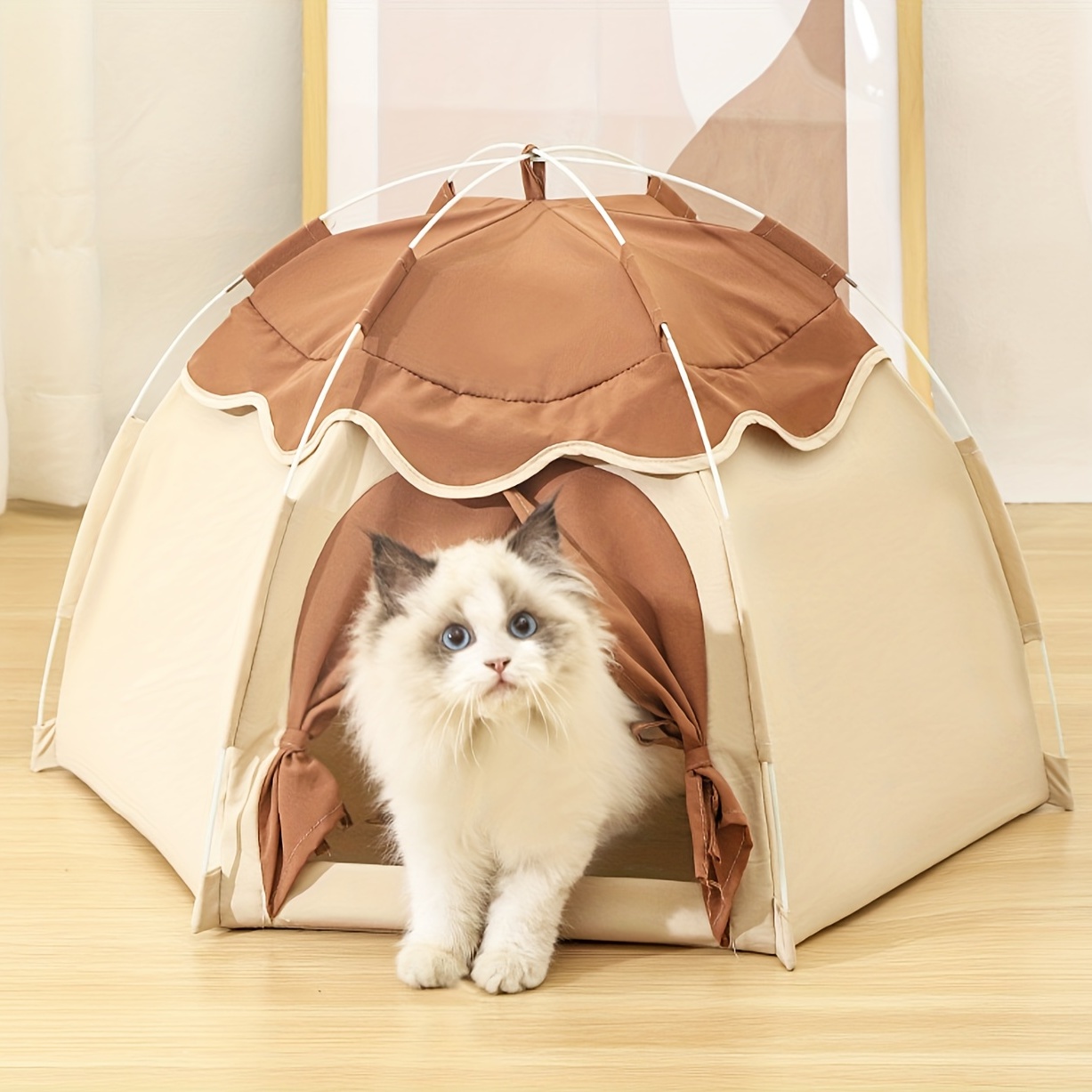 pet tent house summer breathable cat tent cat kennel removable and washable cat tent mat accessories details 3