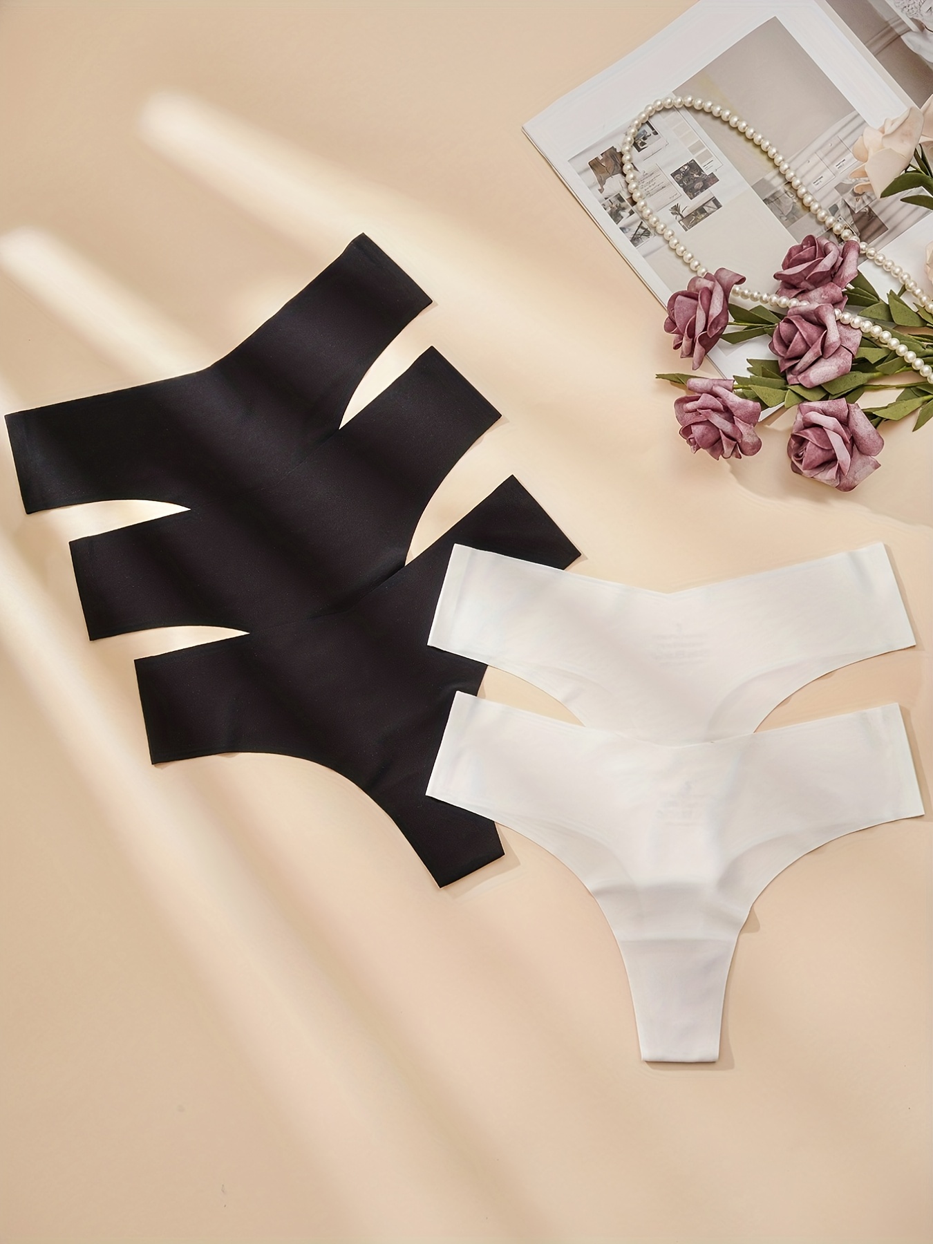 Skin friendly Ribbed Thong Panties Comfy Breathable Low - Temu Canada