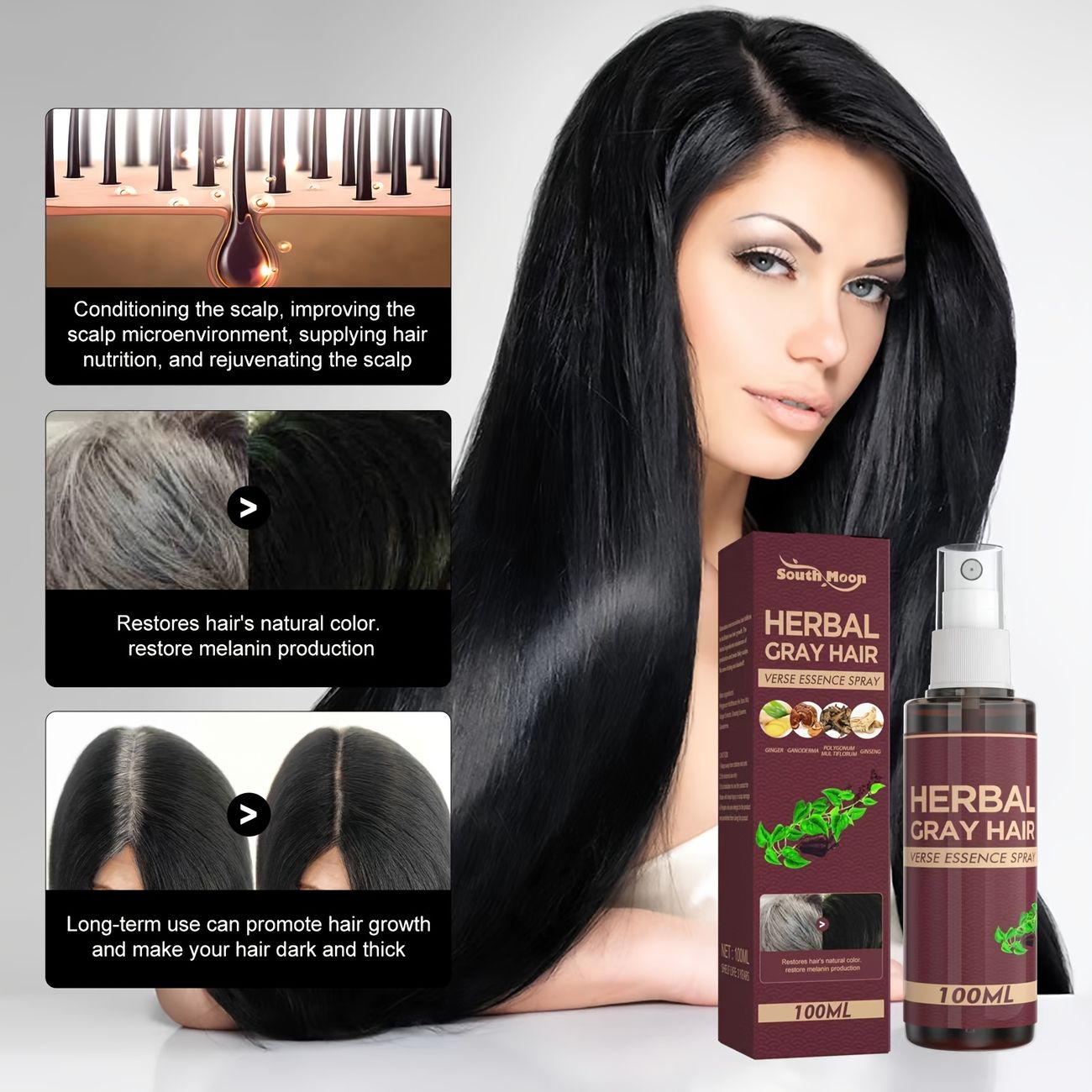 Herbal White To Black Hair Essence Polygonum Multiflorum Herbal Essence  Moisturizes And Protects White Hair And Turns Black Hair | Shop On Temu And  Start Saving | Temu