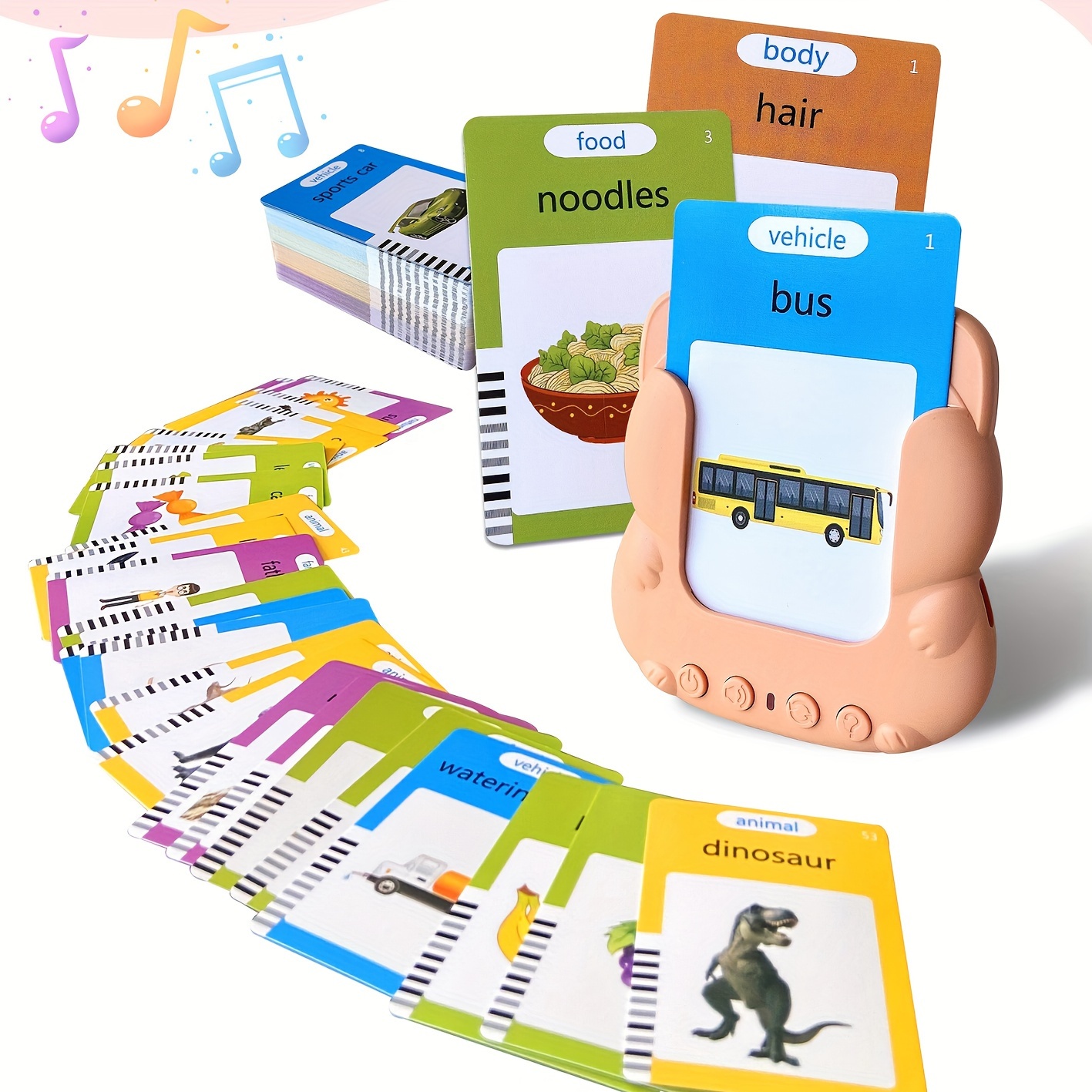 Cartes Flash Parlantes, Jouets éducatifs pour Tout-Petits de 1 à 6 Ans, 112  Feuilles de 224 Mots, Jouets d'apprentissage Audio