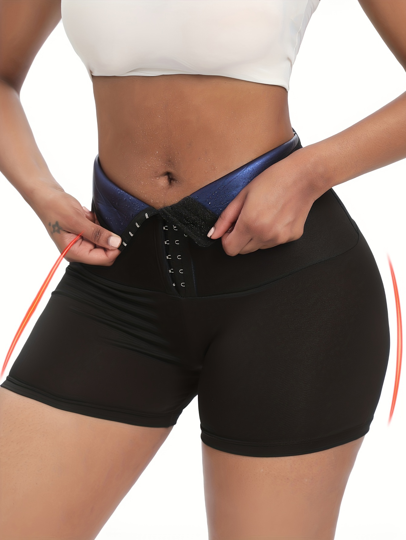 Plus Size Sporty Shapewear Shorts, Women's Plus Closure Front High Waist  Butt Lifting Slimming Workout Training Leggings, Don't Miss These Great  Deals