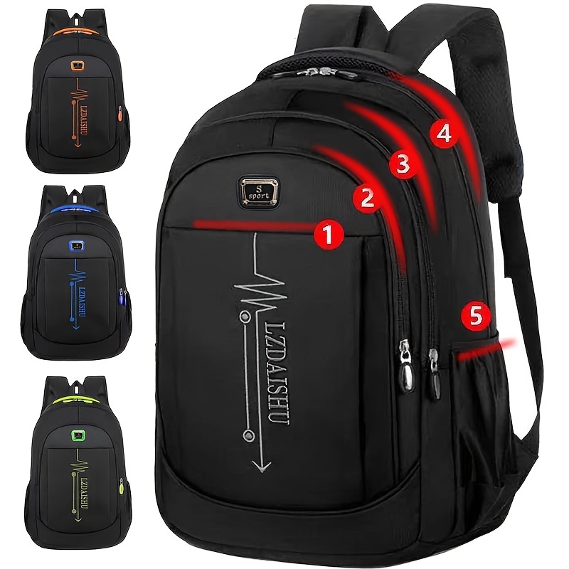 

Casual Backpack, Men's Simple Shoulder Bag, Men's Large Capacity Middle School Student Backpack, Computer Travel Bag