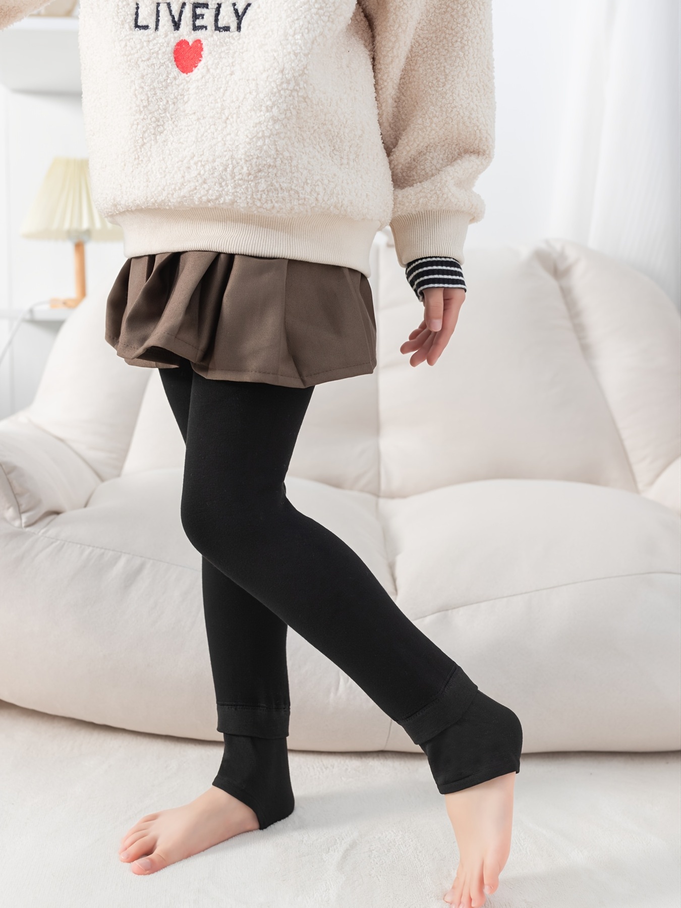 Girls Fleece Warm Winter Pantyhose Solid Color Soft Tights Leggings Pants  Stockings Kids Clothes