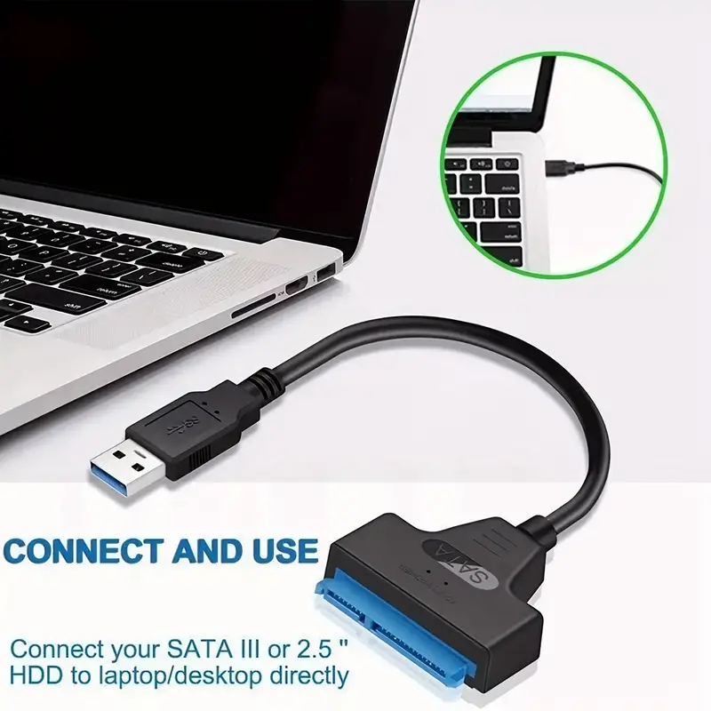 Sata To Usb 3.0 / 2.0 Cable Up To 6 Gbps For External Hdd - Temu