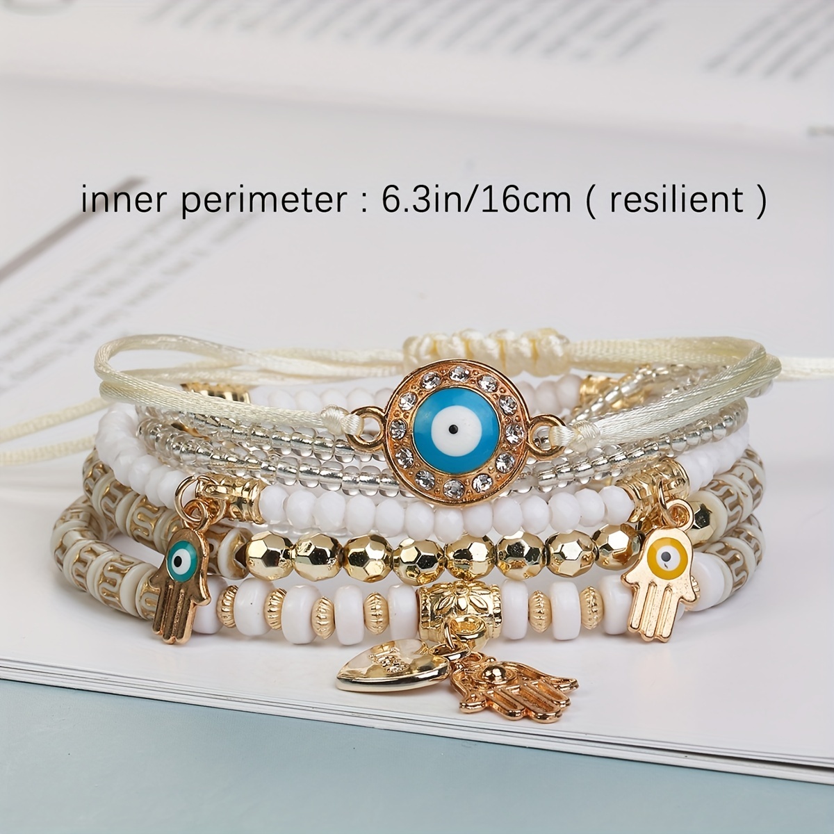 6 Pcs Multilayer Boho Beaded Bracelet Set for Men and Women