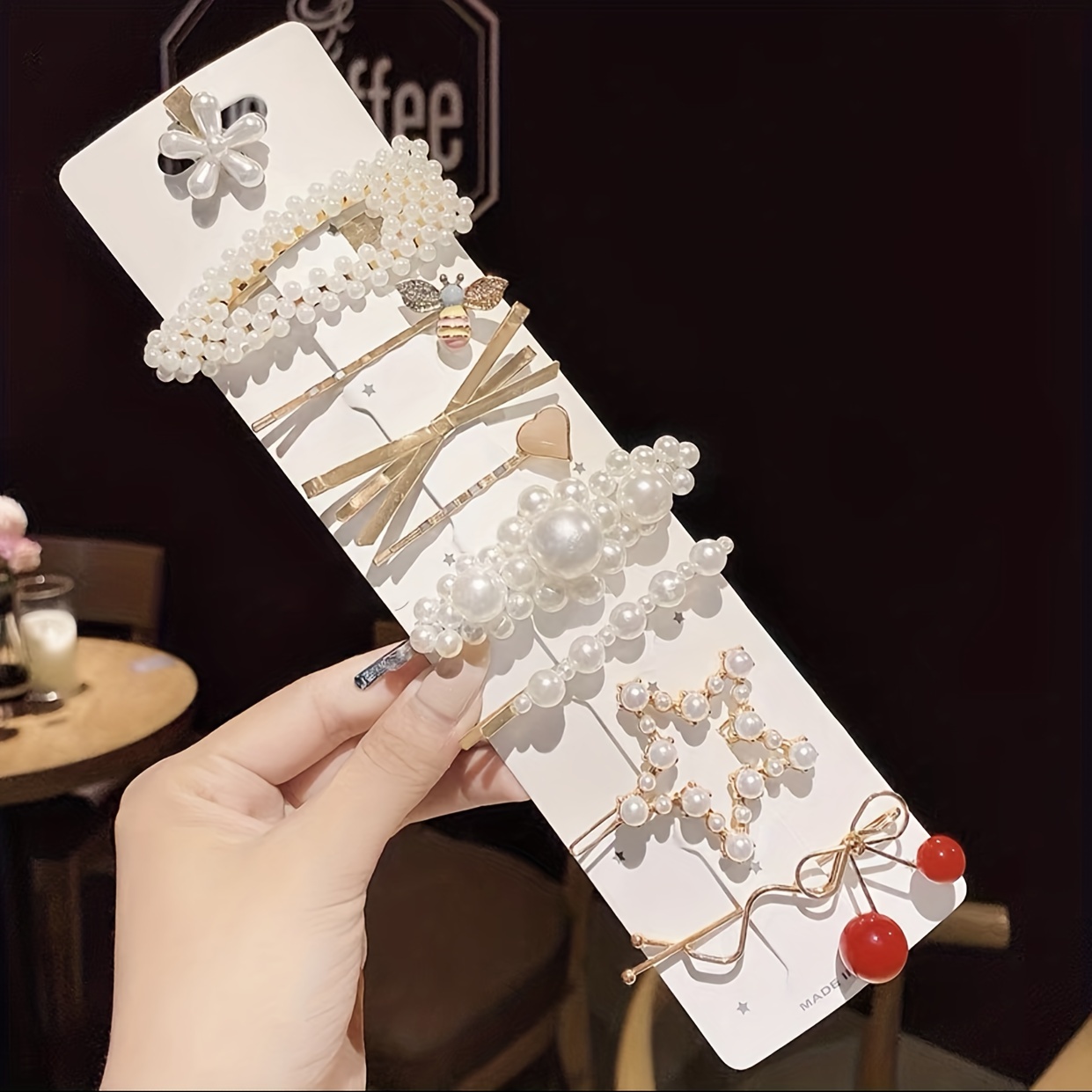 Elegant Simulated Pearl Hair Clip For Women Korean Hairpins Set